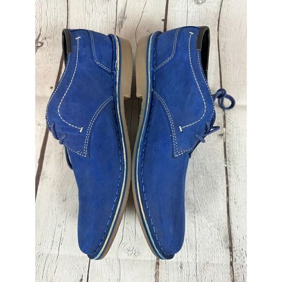 STEVE MADDEN suede royal cobalt blue Oxford dress mens boots size 10 NWOB - Picture 3 of 8